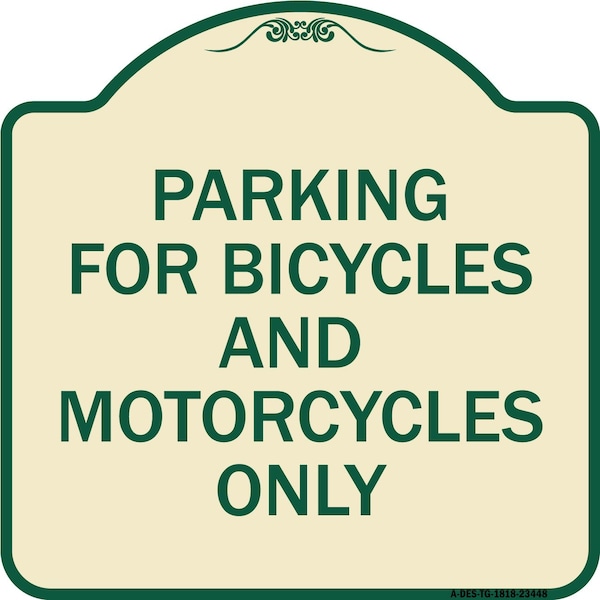Parking for Bicycles and Motorcycles Heavy-Gauge Aluminum Sign, 18" x 18", TG-1818-23448
